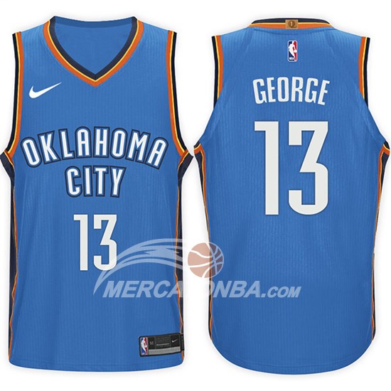 Maglia NBA Paul George Oklahoma City Thunder 2017-18 Blu